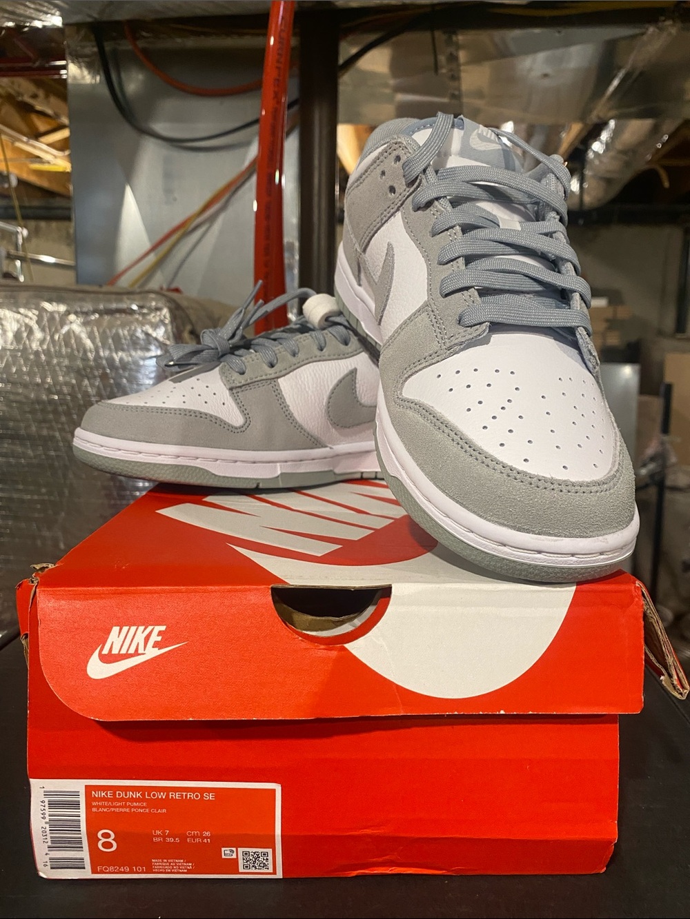 Nike Men’s Dunk Low - White and Light Grey